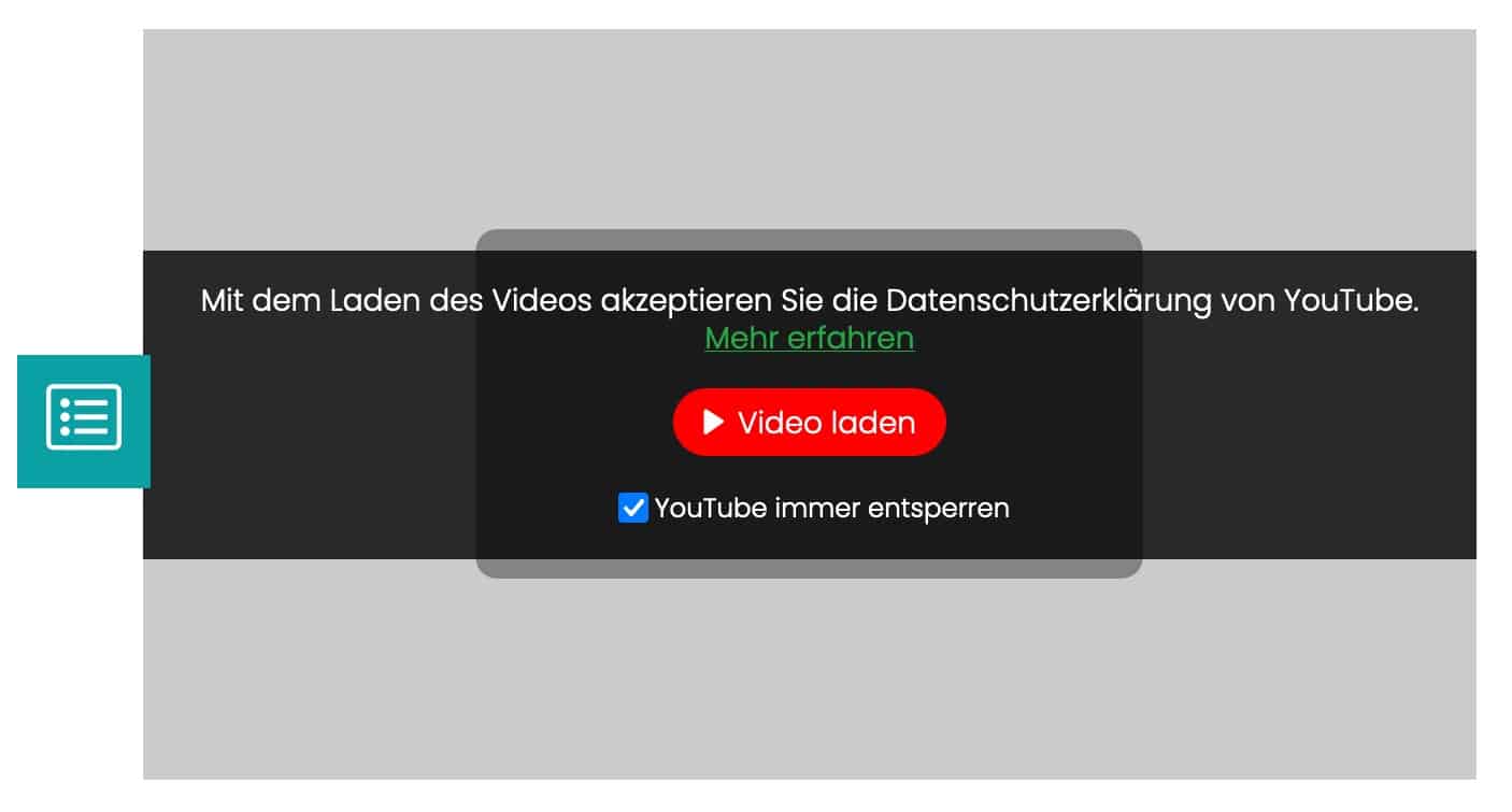 Youtube Consent Banner